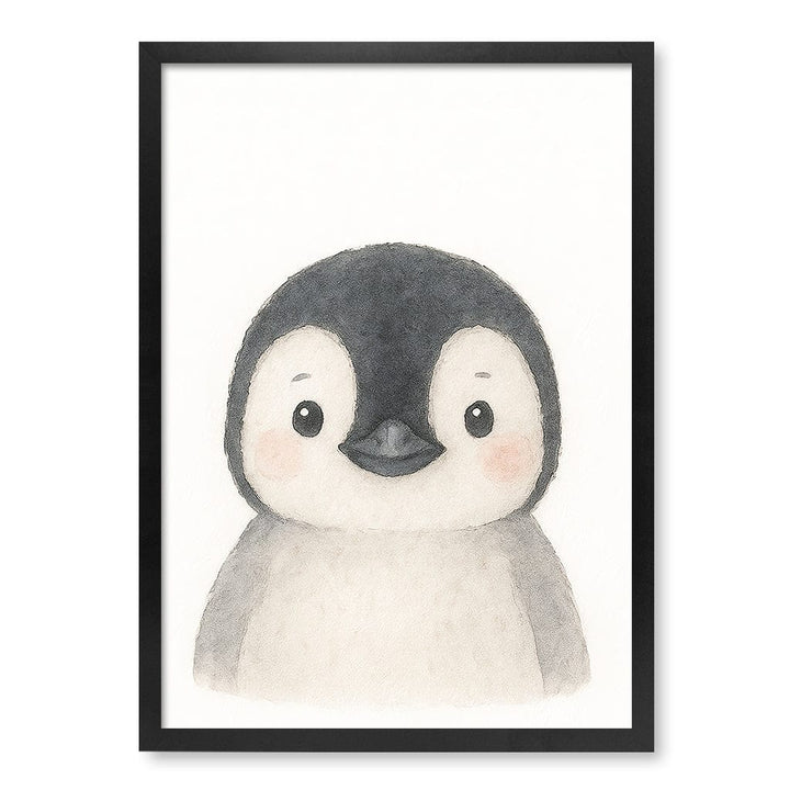 Animal Friends Penguin Children's Wall Art Print A2 (42 x 59.4cm) / Matte Black Frame / No Border from our Australian Made Framed Wall Art, Prints & Posters collection by Profile Products (Australia) Pty Ltd