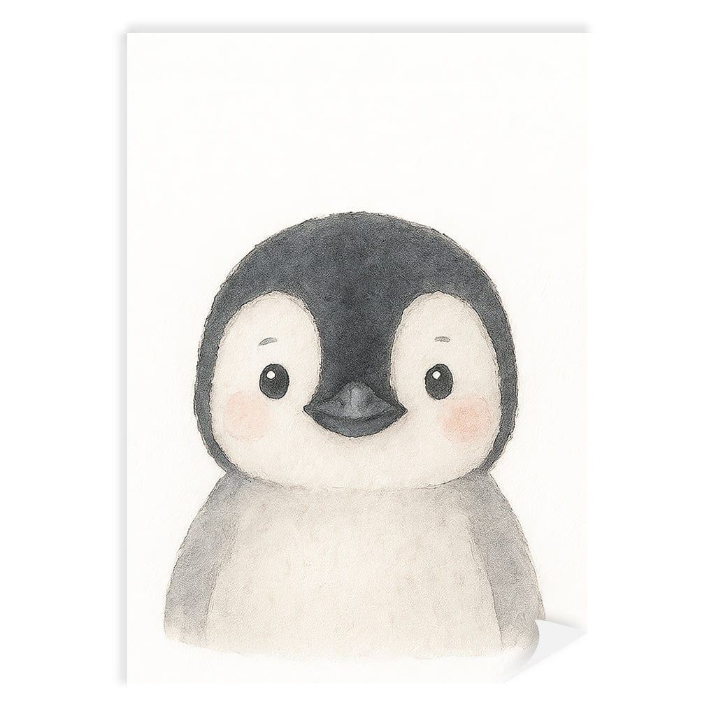Animal Friends Penguin Children's Wall Art Print A4 (21 x 29.7cm) / Print Only / No Border from our Australian Made Framed Wall Art, Prints & Posters collection by Profile Products (Australia) Pty Ltd