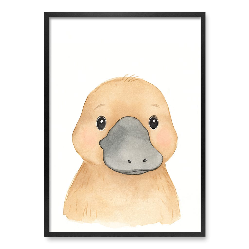 Animal Friends Platypus Children's Wall Art Print A1 (59.4 x 84.1cm) / Matte Black Frame / No Border from our Australian Made Framed Wall Art, Prints & Posters collection by Profile Products (Australia) Pty Ltd