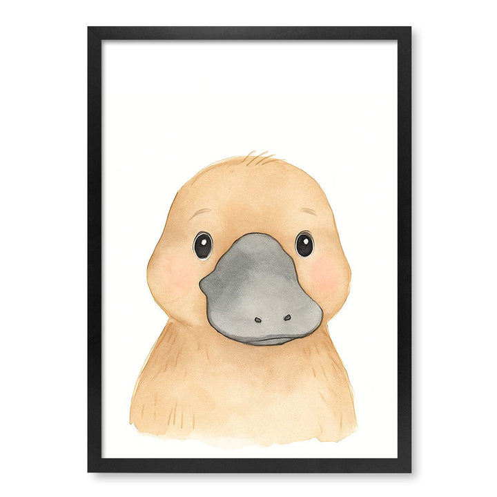 Animal Friends Platypus Children's Wall Art Print A2 (42 x 59.4cm) / Matte Black Frame / No Border from our Australian Made Framed Wall Art, Prints & Posters collection by Profile Products (Australia) Pty Ltd