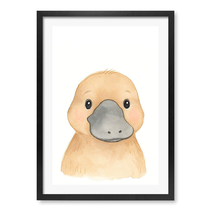 Animal Friends Platypus Children's Wall Art Print A2 (42 x 59.4cm) / Matte Black Frame / White Border from our Australian Made Framed Wall Art, Prints & Posters collection by Profile Products (Australia) Pty Ltd