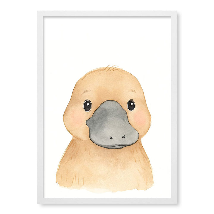Animal Friends Platypus Children's Wall Art Print A2 (42 x 59.4cm) / Matte White Frame / No Border from our Australian Made Framed Wall Art, Prints & Posters collection by Profile Products (Australia) Pty Ltd