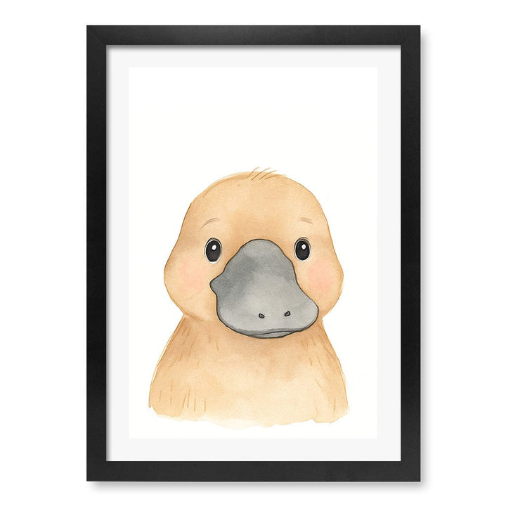 Animal Friends Platypus Children's Wall Art Print A3 (29.7 x 42cm) / Matte Black Frame / White Border from our Australian Made Framed Wall Art, Prints & Posters collection by Profile Products (Australia) Pty Ltd