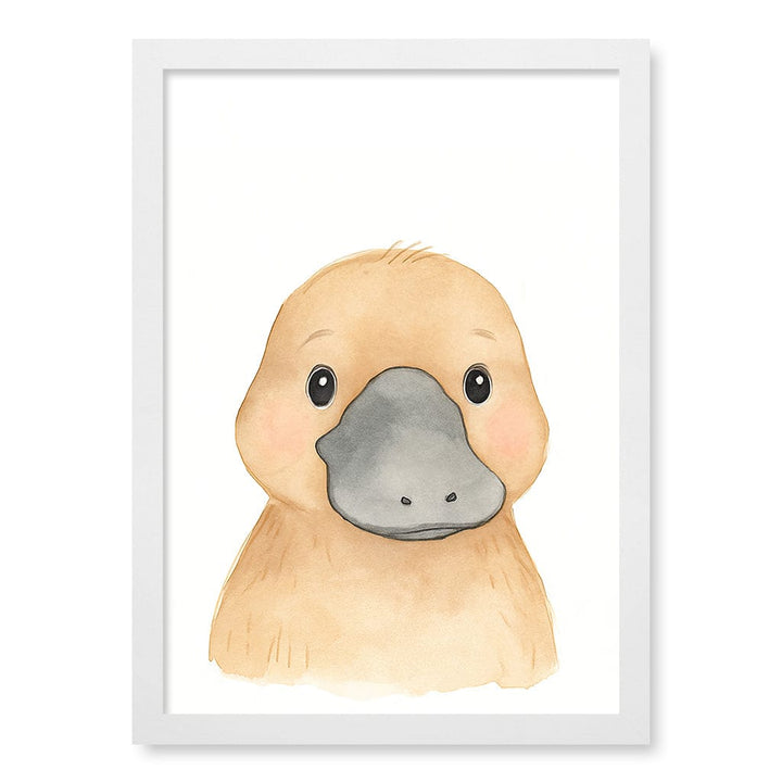 Animal Friends Platypus Children's Wall Art Print A3 (29.7 x 42cm) / Matte White Frame / No Border from our Australian Made Framed Wall Art, Prints & Posters collection by Profile Products (Australia) Pty Ltd