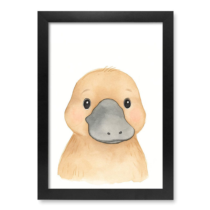 Animal Friends Platypus Children's Wall Art Print A4 (21 x 29.7cm) / Matte Black Frame / No Border from our Australian Made Framed Wall Art, Prints & Posters collection by Profile Products (Australia) Pty Ltd