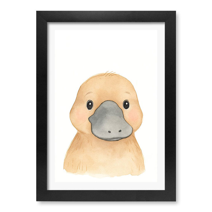 Animal Friends Platypus Children's Wall Art Print A4 (21 x 29.7cm) / Matte Black Frame / White Border from our Australian Made Framed Wall Art, Prints & Posters collection by Profile Products (Australia) Pty Ltd
