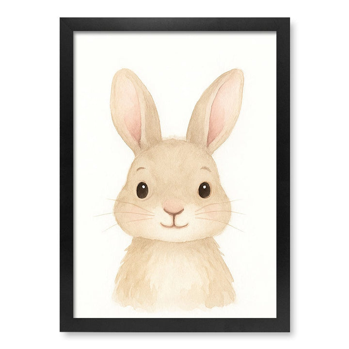 Animal Friends Rabbit Children's Wall Art Print A3 (29.7 x 42cm) / Matte Black Frame / No Border from our Australian Made Framed Wall Art, Prints & Posters collection by Profile Products (Australia) Pty Ltd