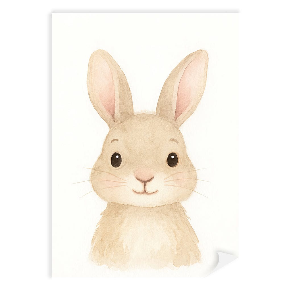 Animal Friends Rabbit Children's Wall Art Print A4 (21 x 29.7cm) / Print Only / No Border from our Australian Made Framed Wall Art, Prints & Posters collection by Profile Products (Australia) Pty Ltd
