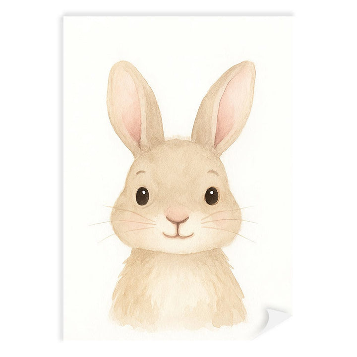 Animal Friends Rabbit Children's Wall Art Print A4 (21 x 29.7cm) / Print Only / No Border from our Australian Made Framed Wall Art, Prints & Posters collection by Profile Products (Australia) Pty Ltd
