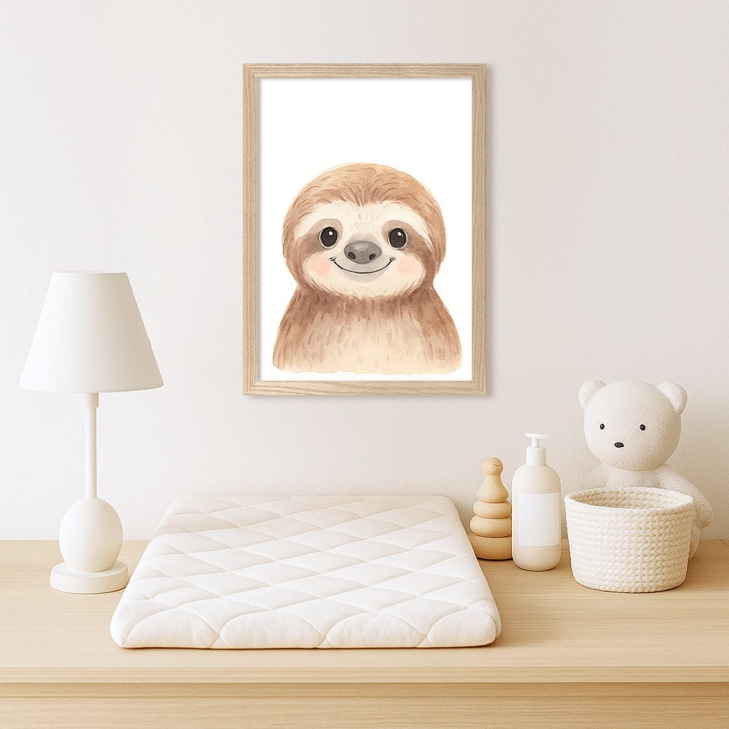 Animal Friends Sloth Children's Wall Art Print from our Australian Made Framed Wall Art, Prints & Posters collection by Profile Products (Australia) Pty Ltd