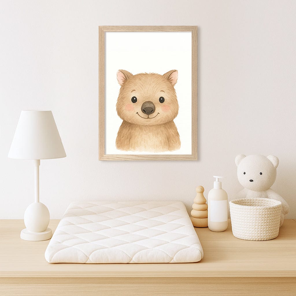 Animal Friends Wombat Children's Wall Art Print from our Australian Made Framed Wall Art, Prints & Posters collection by Profile Products (Australia) Pty Ltd