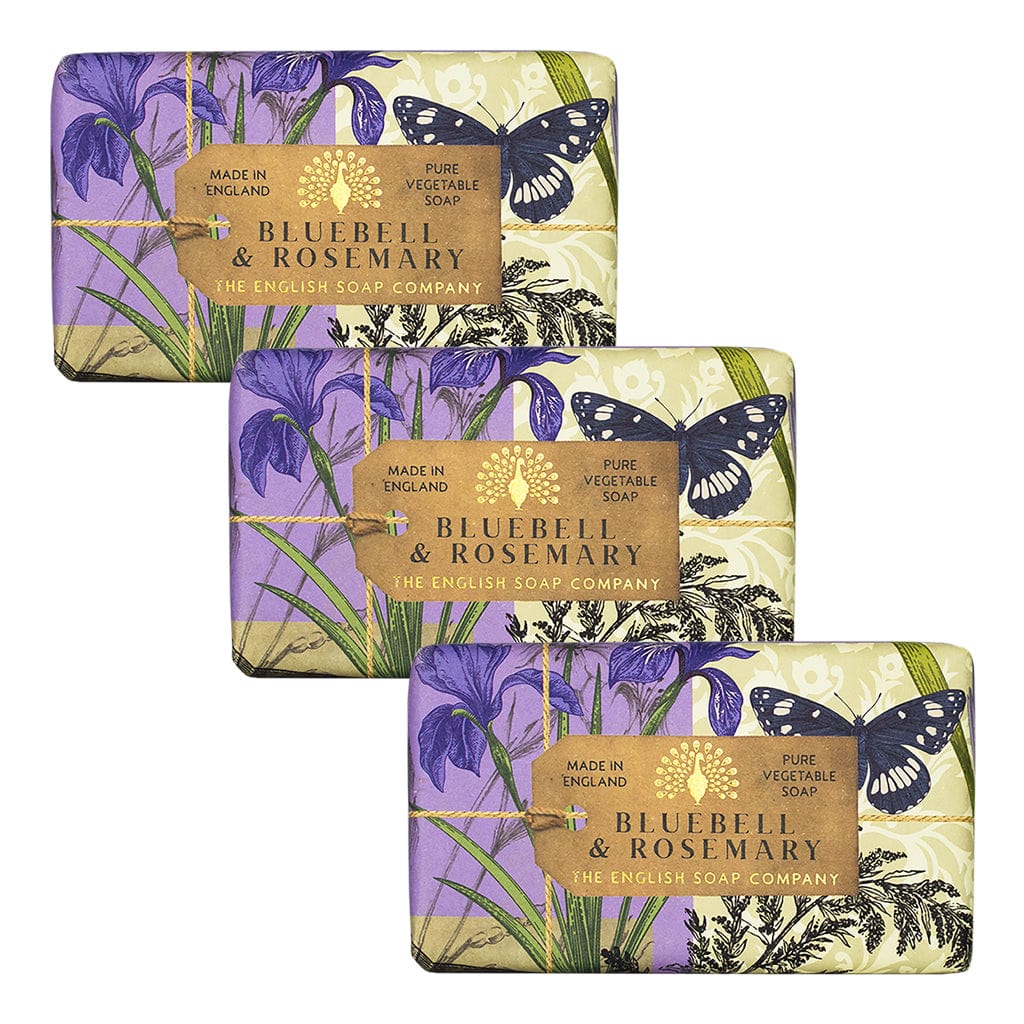 Anniversary Bluebell & Rosemary Soap Bar Bundle Pack (3 x 190g) – The English Soap Company from our Body & Bath collection by The English Soap Company
