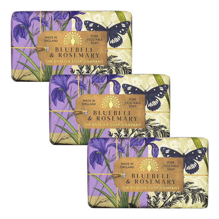 Anniversary Bluebell & Rosemary Soap Bar Bundle Pack (3 x 190g) – The English Soap Company from our Body & Bath collection by The English Soap Company