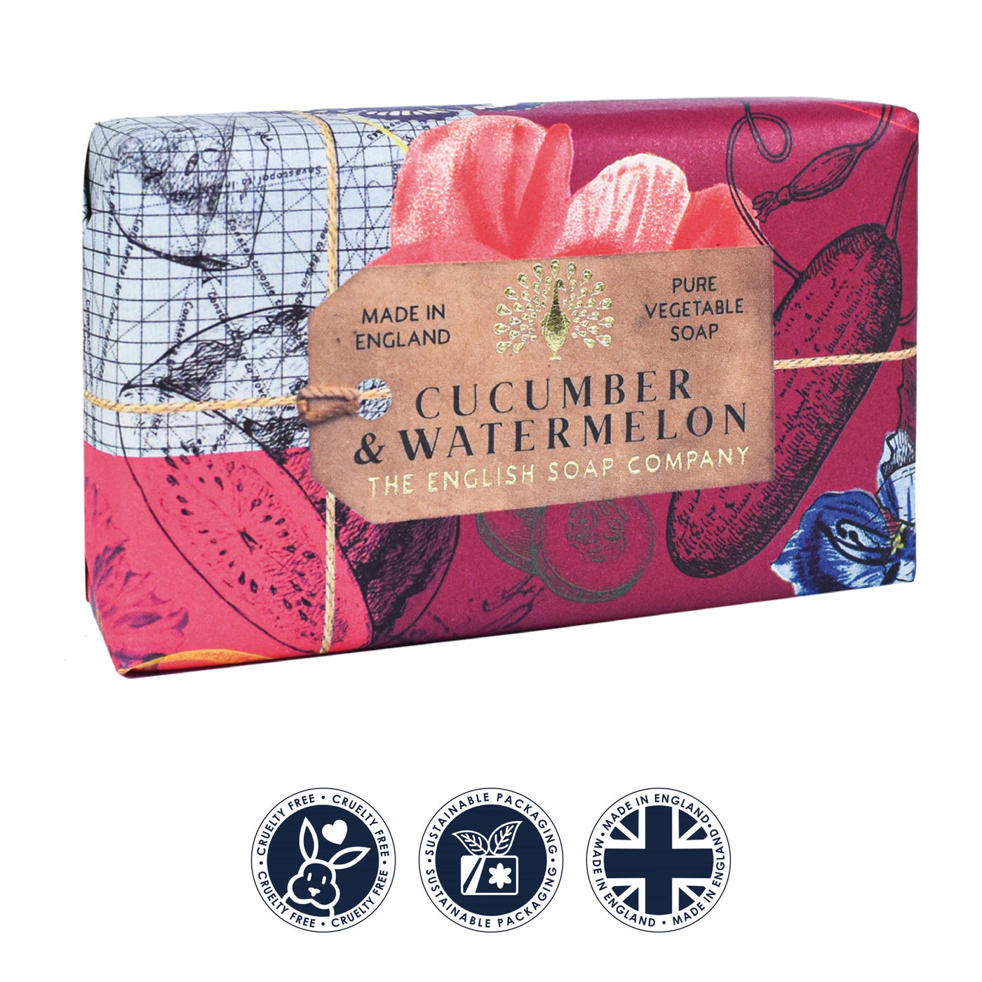 Anniversary Cucumber & Watermelon Soap Bar from our Luxury Bar Soap collection by The English Soap Company