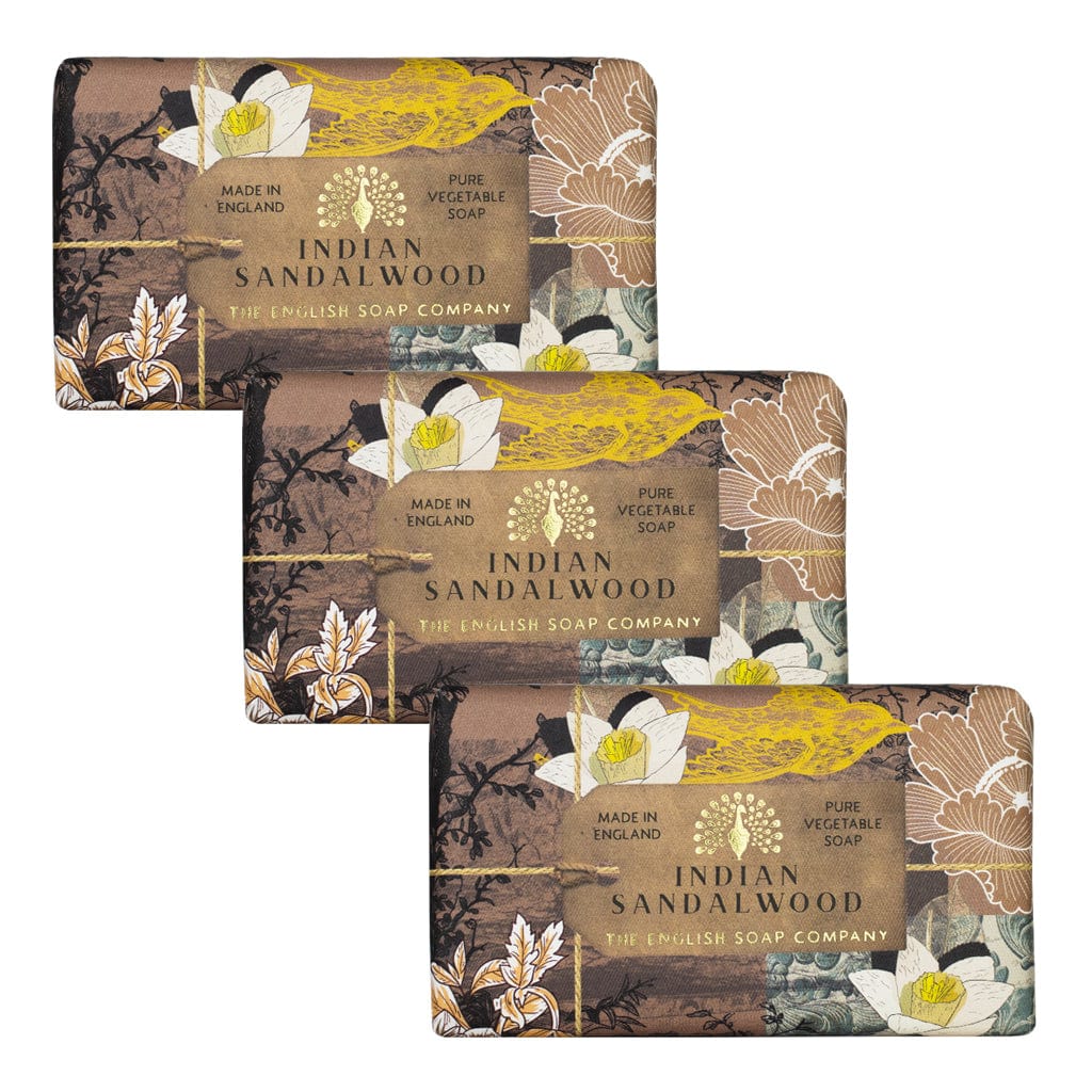 Anniversary Indian Sandalwood Soap Bar Bundle Pack (3 x 190g) – The English Soap Company from our Body & Bath collection by The English Soap Company