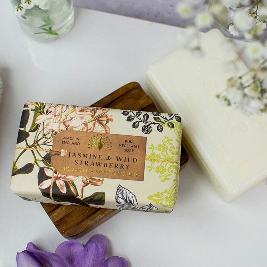 Anniversary Jasmine and Wild Strawberry Soap Bar from our Luxury Bar Soap collection by The English Soap Company