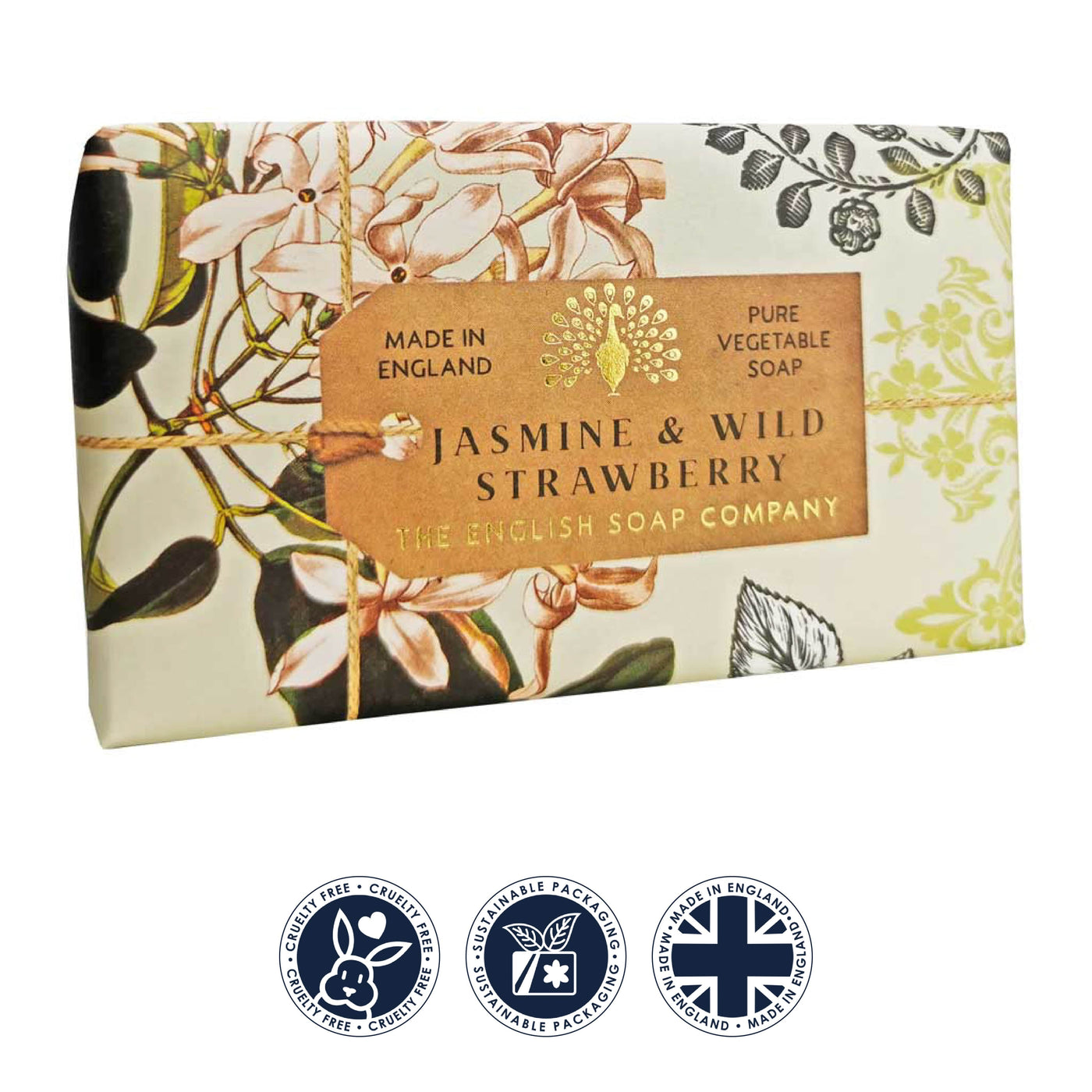 Anniversary Jasmine and Wild Strawberry Soap Bar from our Luxury Bar Soap collection by The English Soap Company