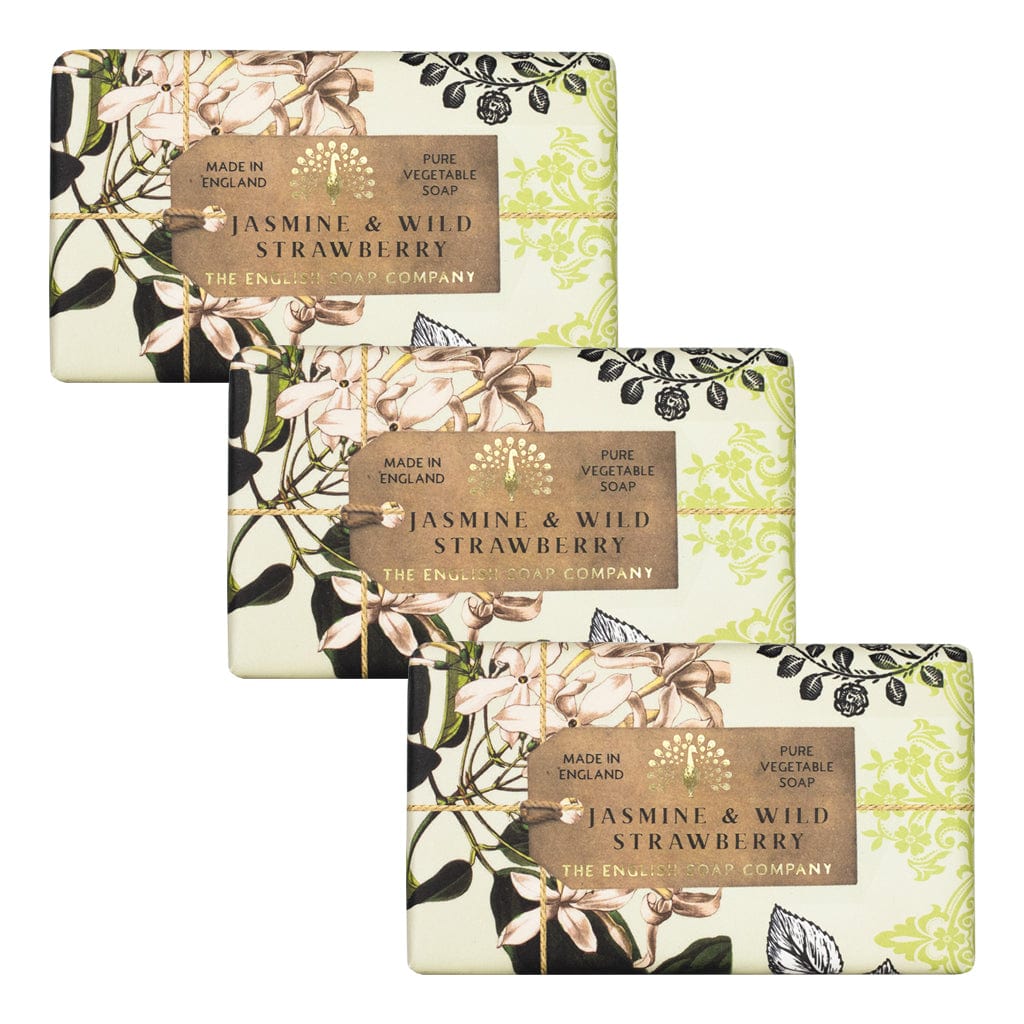Anniversary Jasmine & Wild Strawberry Soap Bar Bundle Pack (3 x 190g) – The English Soap Company from our Body & Bath collection by The English Soap Company