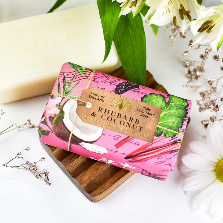 Anniversary Rhubarb & Coconut Soap Bar from our Luxury Bar Soap collection by The English Soap Company