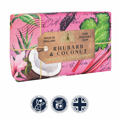 Anniversary Rhubarb & Coconut Soap Bar from our Luxury Bar Soap collection by The English Soap Company