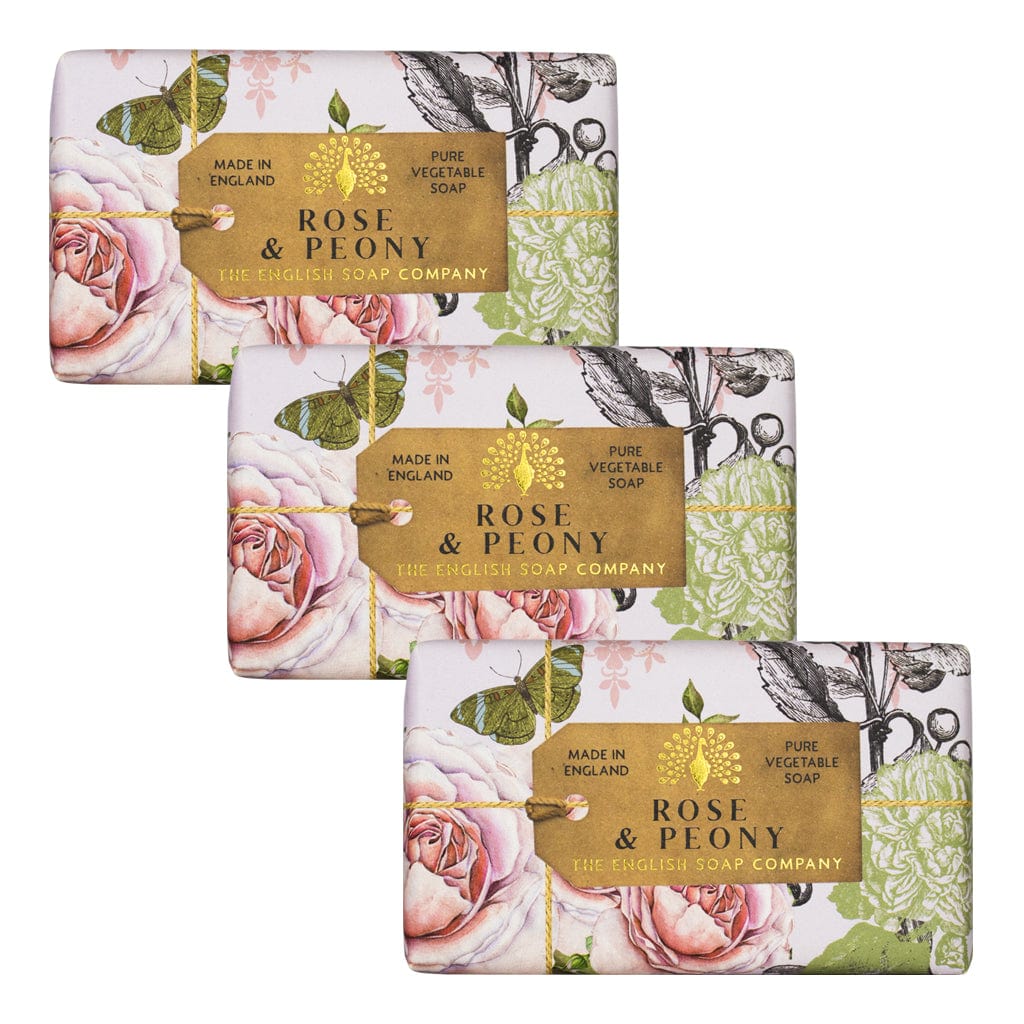 Anniversary Rose & Peony Soap Bar Bundle Pack (3 x 190g) – The English Soap Company from our Body & Bath collection by The English Soap Company