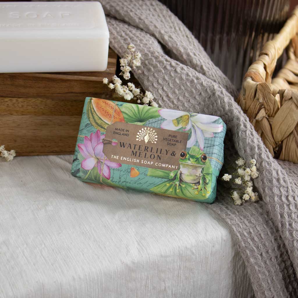 Anniversary Waterlily &amp; Melon Soap Bar from our Luxury Bar Soap collection by The English Soap Company