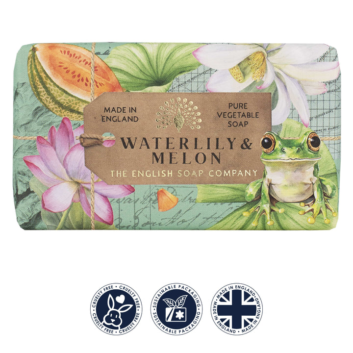 Anniversary Waterlily & Melon Soap Bar from our Luxury Bar Soap collection by The English Soap Company