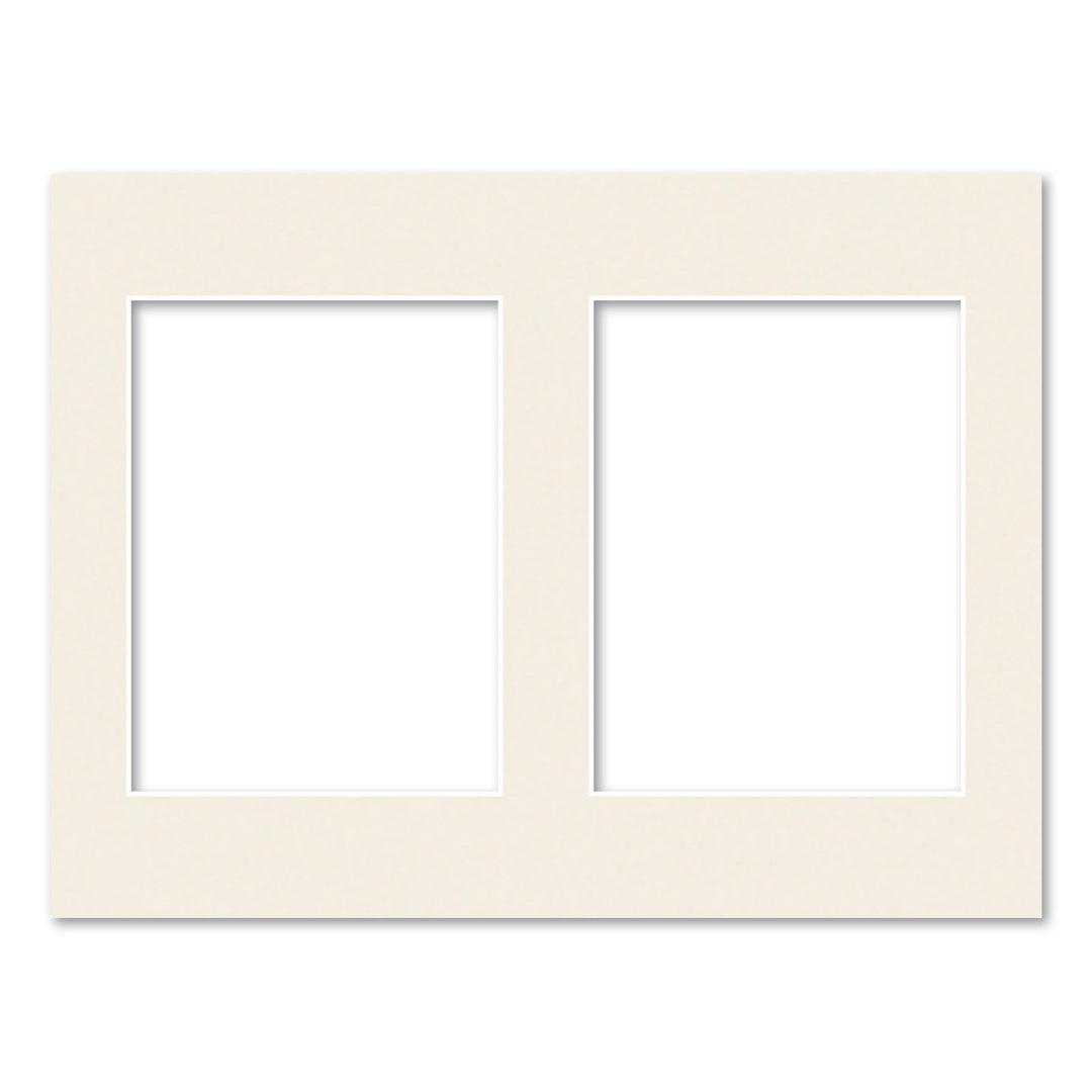 Antique White Acid-Free Mat Board 12x16in (30.5x40.6cm) to suit two 6x8in (15x20cm) image from our Mat Boards collection by Profile Products (Australia) Pty Ltd