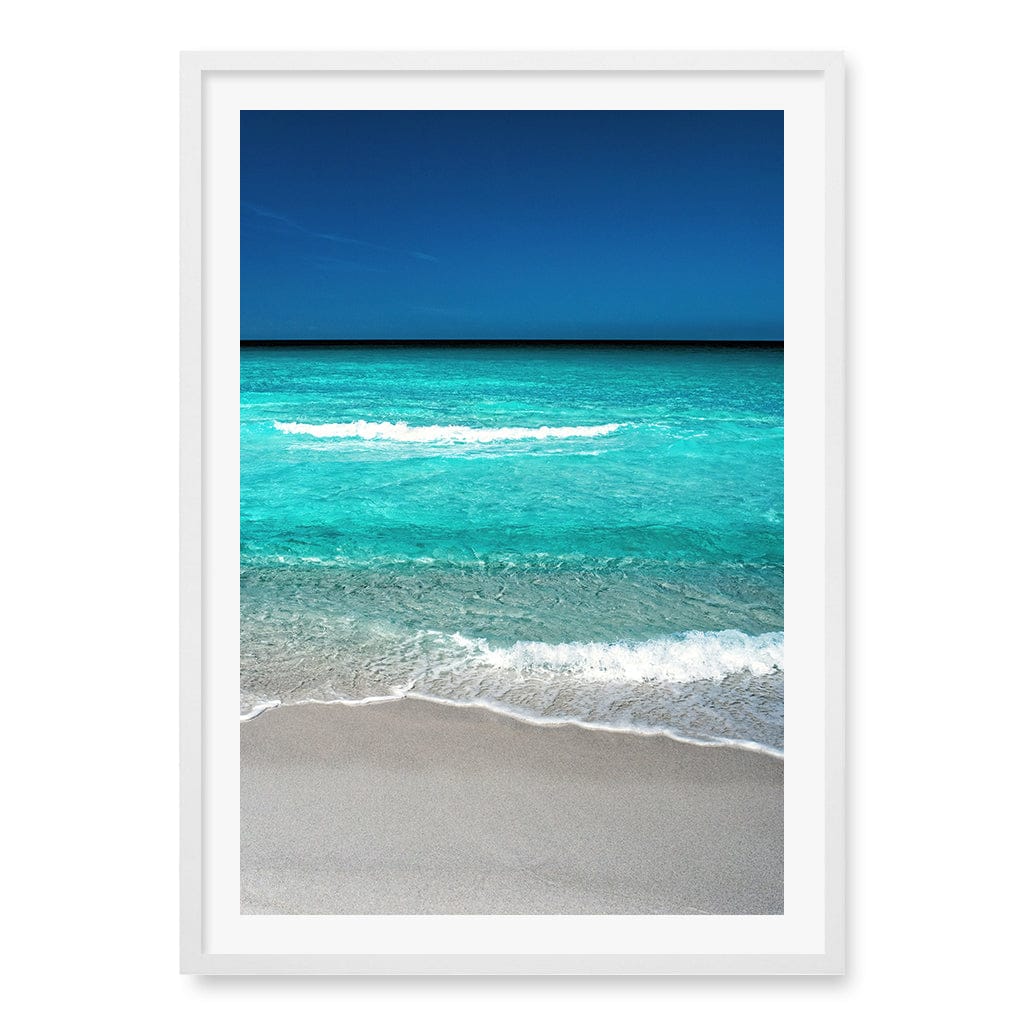 Aqua Blues 1 Binalong Bay Wall Art Print A1 (59.4 x 84.1cm) / Matte White Frame / White Border from our Australian Made Framed Wall Art, Prints & Posters collection by Profile Products (Australia) Pty Ltd