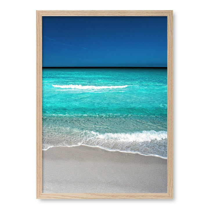 Aqua Blues 1 Binalong Bay Wall Art Print A2 (42 x 59.4cm) / Natural Oak Frame / No Border from our Australian Made Framed Wall Art, Prints & Posters collection by Profile Products (Australia) Pty Ltd