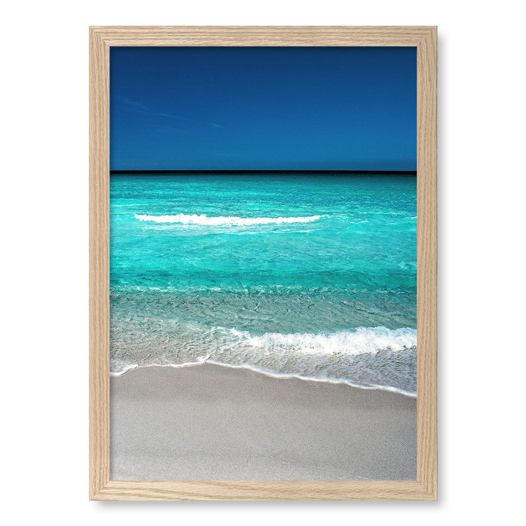 Aqua Blues 1 Binalong Bay Wall Art Print A3 (29.7 x 42cm) / Natural Oak Frame / No Border from our Australian Made Framed Wall Art, Prints & Posters collection by Profile Products (Australia) Pty Ltd