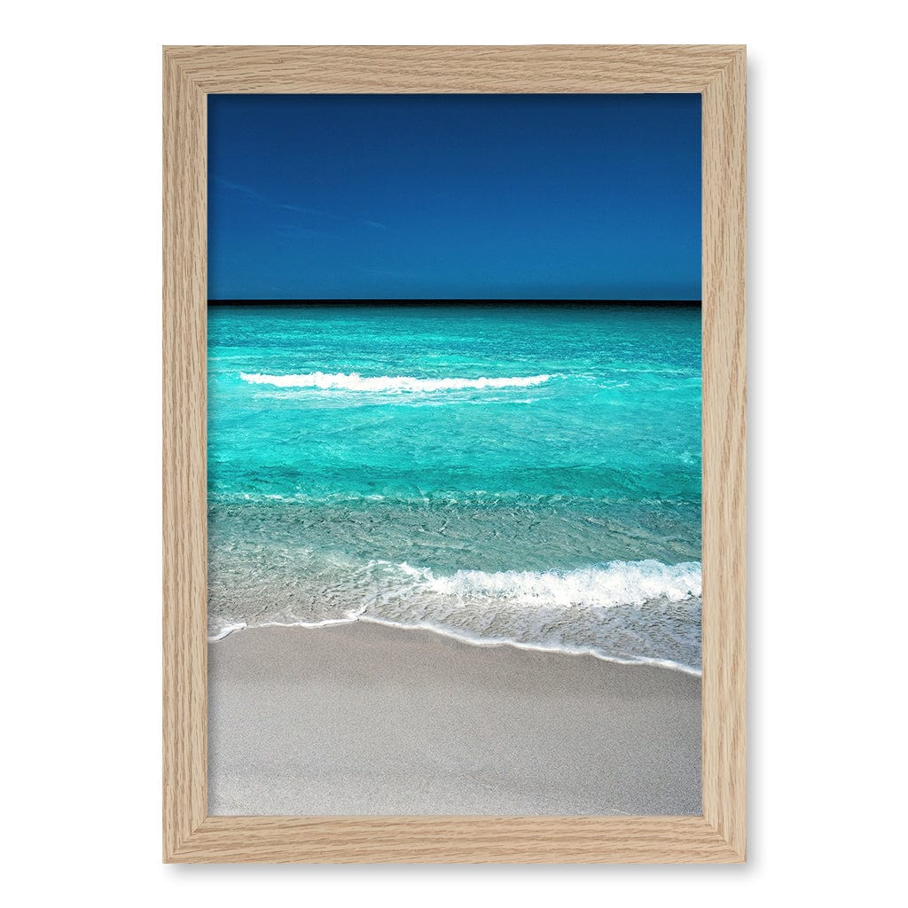 Aqua Blues 1 Binalong Bay Wall Art Print A4 (21 x 29.7cm) / Natural Oak Frame / No Border from our Australian Made Framed Wall Art, Prints & Posters collection by Profile Products (Australia) Pty Ltd