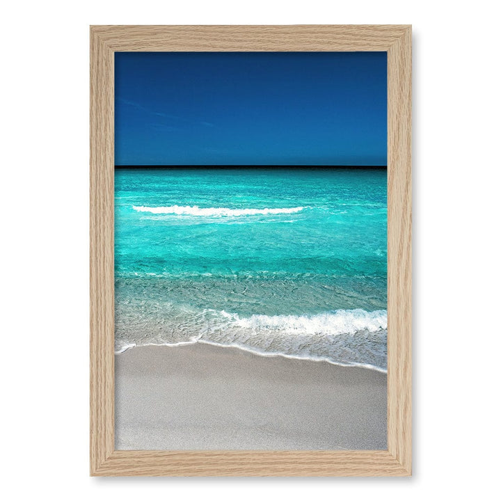 Aqua Blues 1 Binalong Bay Wall Art Print A4 (21 x 29.7cm) / Natural Oak Frame / No Border from our Australian Made Framed Wall Art, Prints & Posters collection by Profile Products (Australia) Pty Ltd