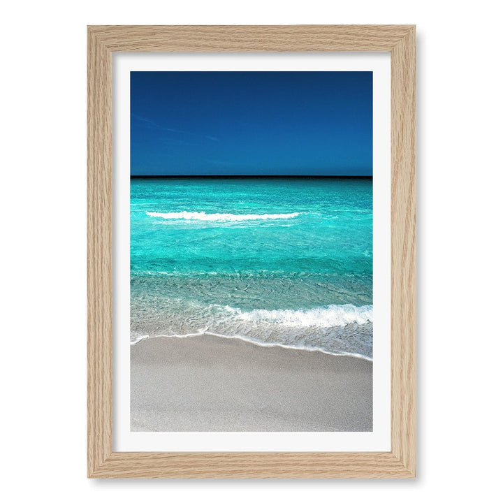 Aqua Blues 1 Binalong Bay Wall Art Print A4 (21 x 29.7cm) / Natural Oak Frame / White Border from our Australian Made Framed Wall Art, Prints & Posters collection by Profile Products (Australia) Pty Ltd