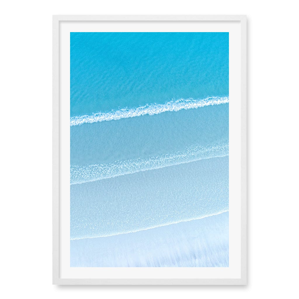 Aqua Blues 2 Callala Beach Wall Art Print A1 (59.4 x 84.1cm) / Matte White Frame / White Border from our Australian Made Framed Wall Art, Prints & Posters collection by Profile Products (Australia) Pty Ltd