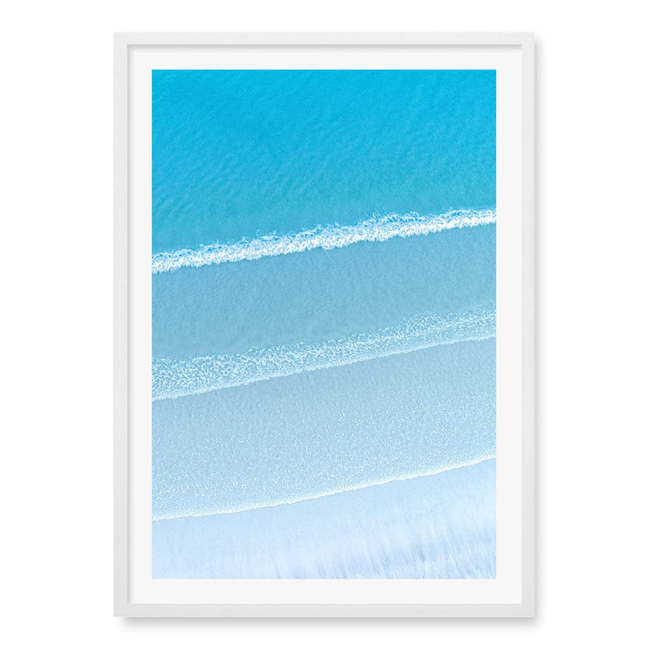 Aqua Blues 2 Callala Beach Wall Art Print A1 (59.4 x 84.1cm) / Matte White Frame / White Border from our Australian Made Framed Wall Art, Prints & Posters collection by Profile Products (Australia) Pty Ltd