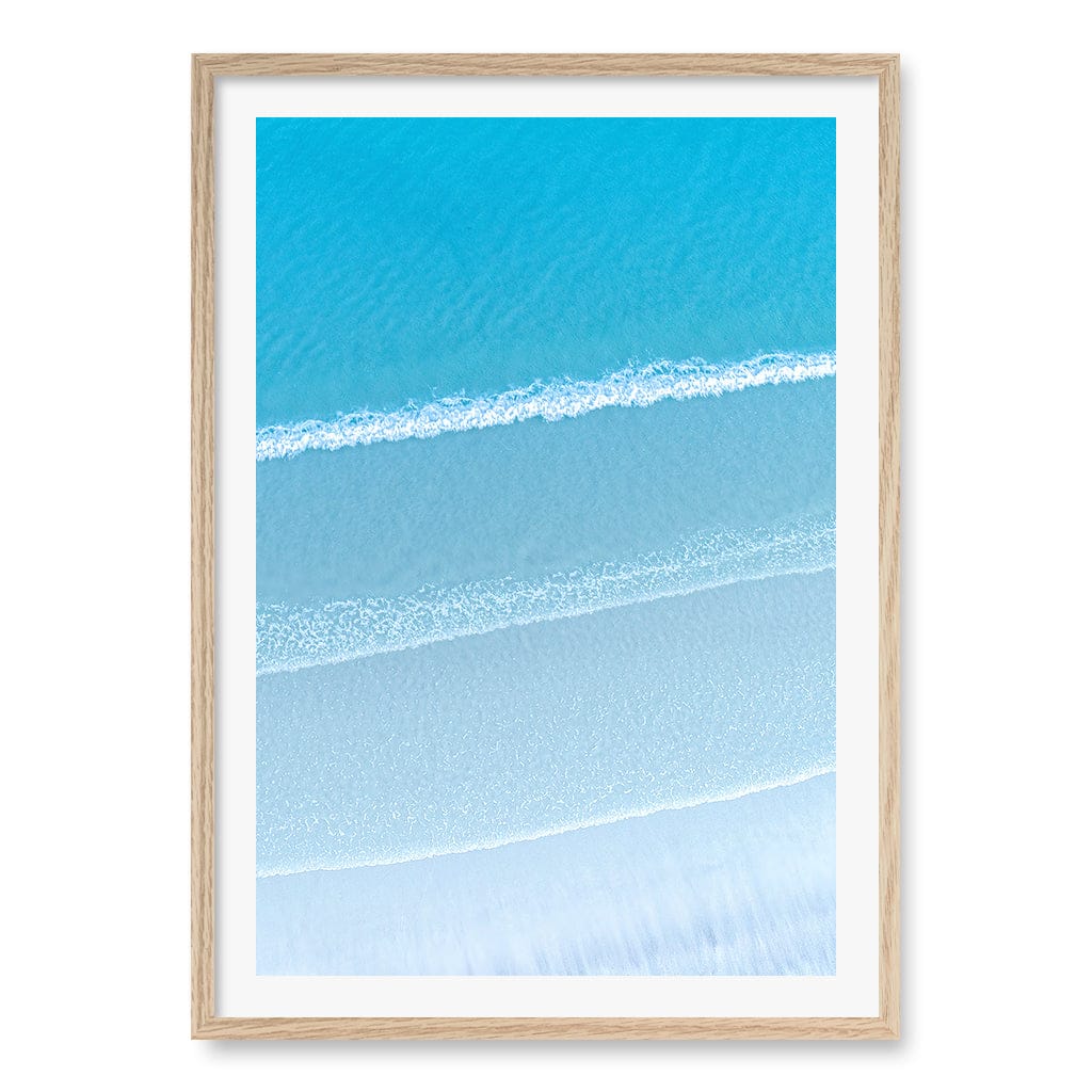 Aqua Blues 2 Callala Beach Wall Art Print A1 (59.4 x 84.1cm) / Natural Oak Frame / White Border from our Australian Made Framed Wall Art, Prints & Posters collection by Profile Products (Australia) Pty Ltd