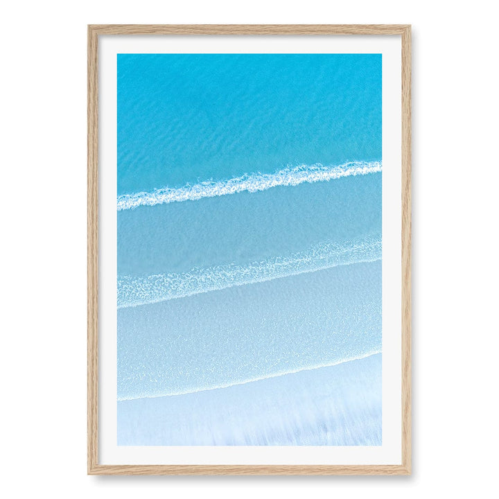 Aqua Blues 2 Callala Beach Wall Art Print A1 (59.4 x 84.1cm) / Natural Oak Frame / White Border from our Australian Made Framed Wall Art, Prints & Posters collection by Profile Products (Australia) Pty Ltd