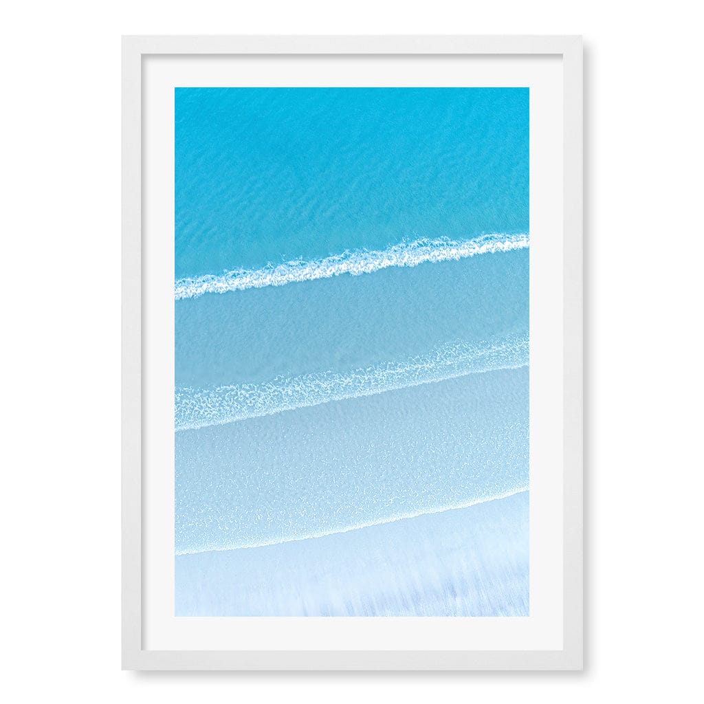 Aqua Blues 2 Callala Beach Wall Art Print A2 (42 x 59.4cm) / Matte White Frame / White Border from our Australian Made Framed Wall Art, Prints & Posters collection by Profile Products (Australia) Pty Ltd