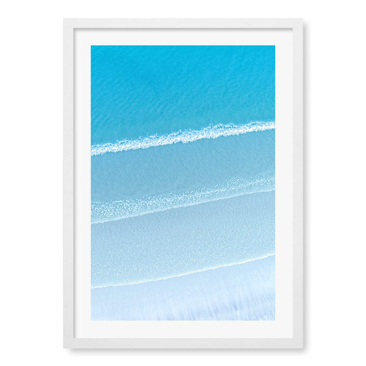 Aqua Blues 2 Callala Beach Wall Art Print A2 (42 x 59.4cm) / Matte White Frame / White Border from our Australian Made Framed Wall Art, Prints & Posters collection by Profile Products (Australia) Pty Ltd