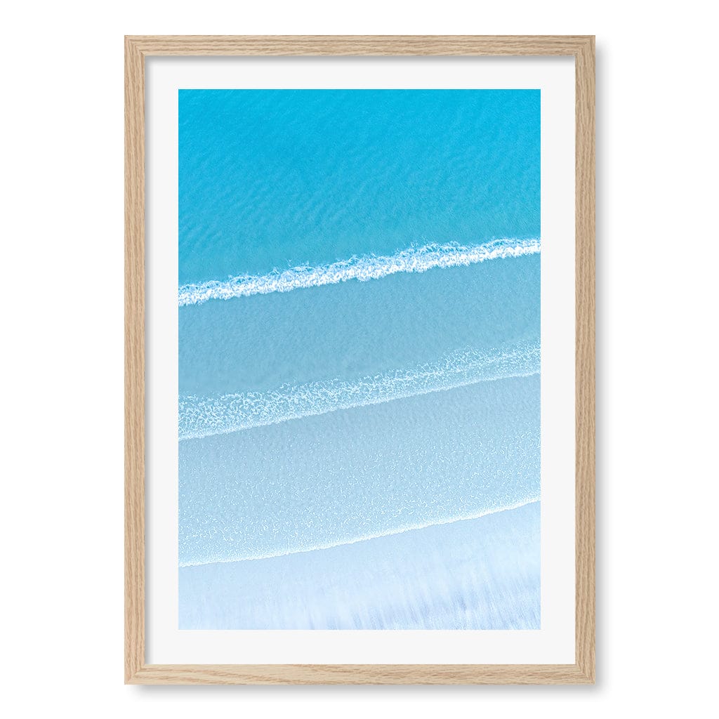 Aqua Blues 2 Callala Beach Wall Art Print A2 (42 x 59.4cm) / Natural Oak Frame / White Border from our Australian Made Framed Wall Art, Prints & Posters collection by Profile Products (Australia) Pty Ltd