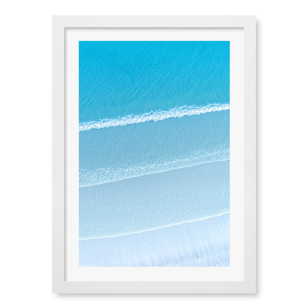 Aqua Blues 2 Callala Beach Wall Art Print A3 (29.7 x 42cm) / Matte White Frame / White Border from our Australian Made Framed Wall Art, Prints & Posters collection by Profile Products (Australia) Pty Ltd