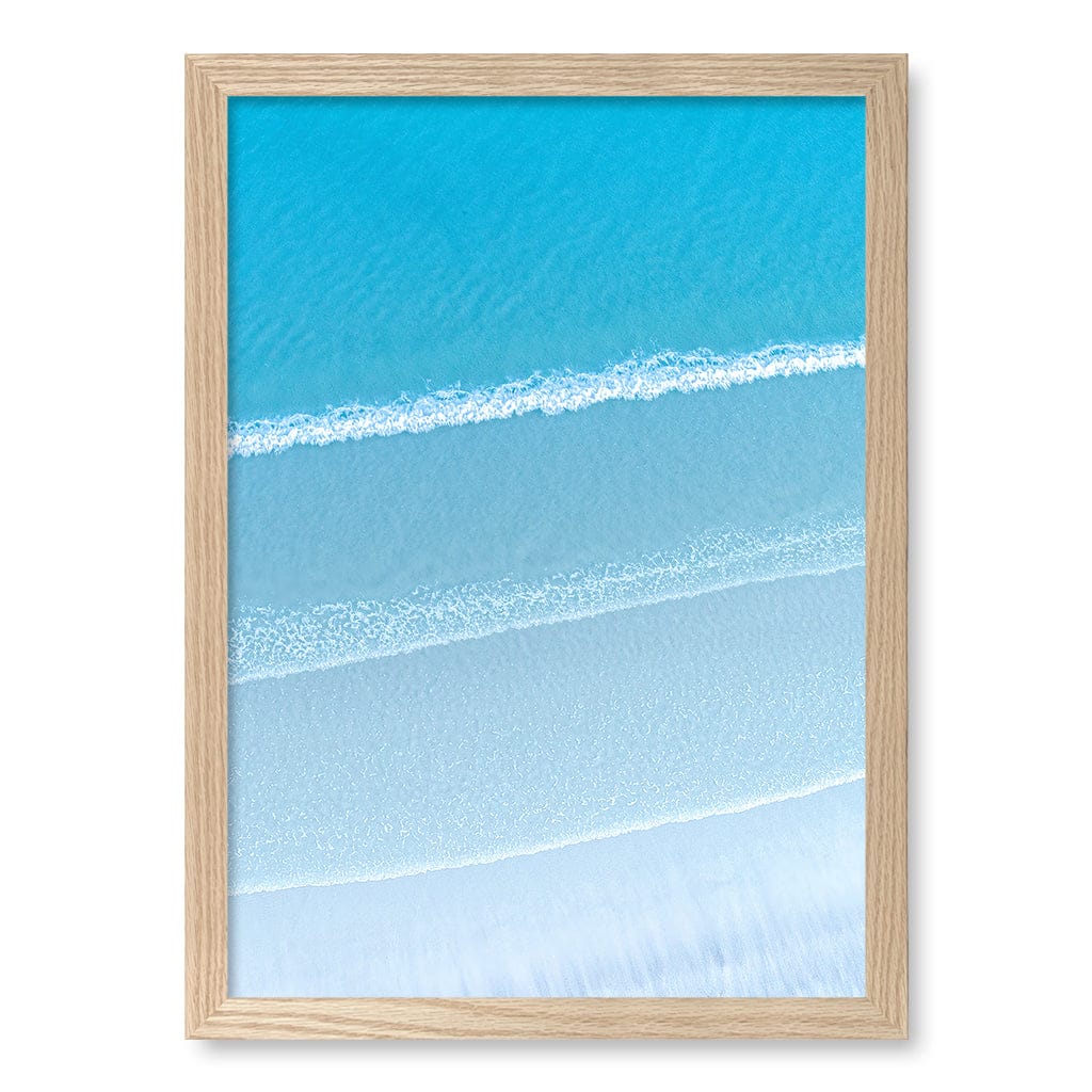 Aqua Blues 2 Callala Beach Wall Art Print A3 (29.7 x 42cm) / Natural Oak Frame / No Border from our Australian Made Framed Wall Art, Prints & Posters collection by Profile Products (Australia) Pty Ltd