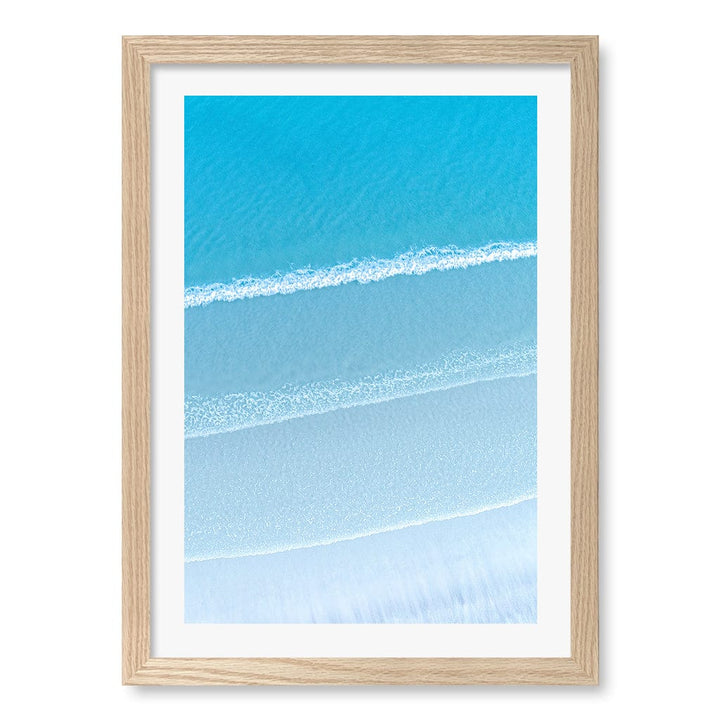 Aqua Blues 2 Callala Beach Wall Art Print A3 (29.7 x 42cm) / Natural Oak Frame / White Border from our Australian Made Framed Wall Art, Prints & Posters collection by Profile Products (Australia) Pty Ltd
