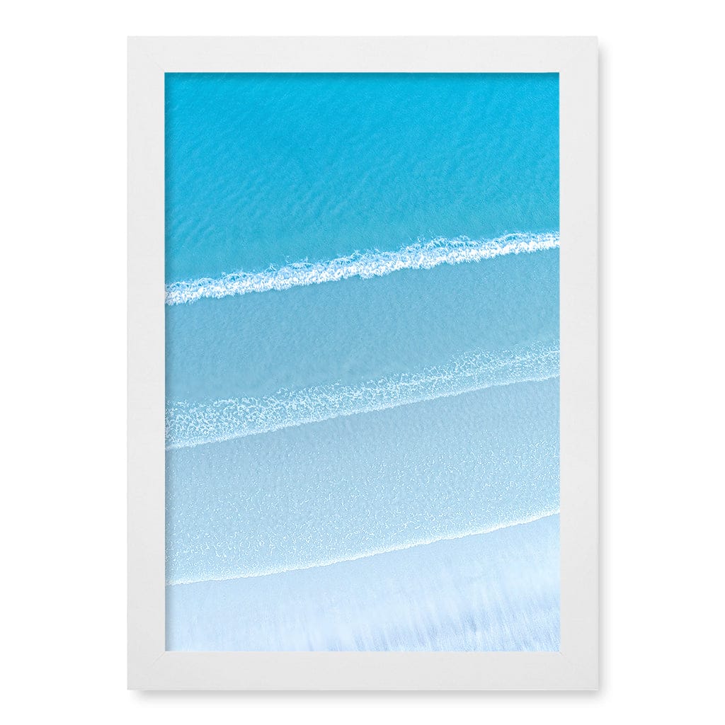 Aqua Blues 2 Callala Beach Wall Art Print A4 (21 x 29.7cm) / Matte White Frame / No Border from our Australian Made Framed Wall Art, Prints & Posters collection by Profile Products (Australia) Pty Ltd