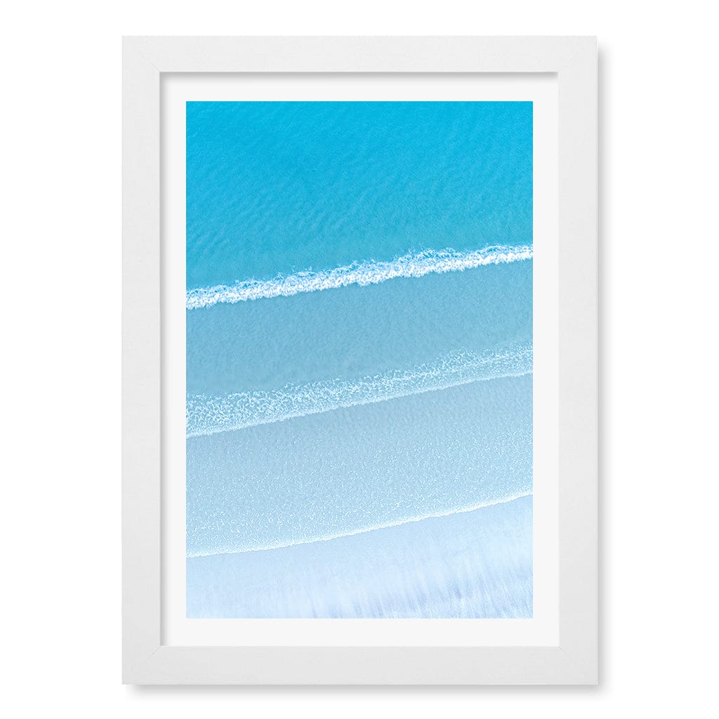 Aqua Blues 2 Callala Beach Wall Art Print A4 (21 x 29.7cm) / Matte White Frame / White Border from our Australian Made Framed Wall Art, Prints & Posters collection by Profile Products (Australia) Pty Ltd