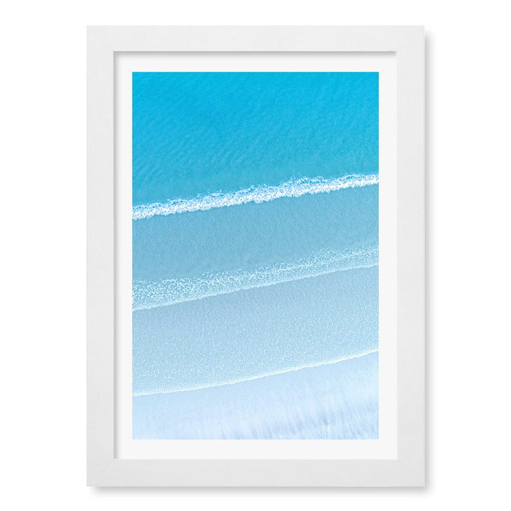 Aqua Blues 2 Callala Beach Wall Art Print A4 (21 x 29.7cm) / Matte White Frame / White Border from our Australian Made Framed Wall Art, Prints & Posters collection by Profile Products (Australia) Pty Ltd