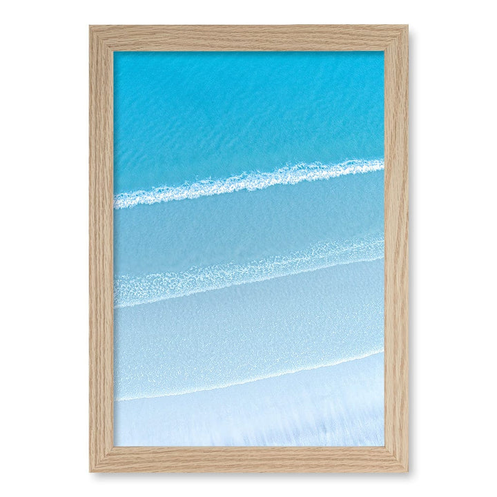 Aqua Blues 2 Callala Beach Wall Art Print A4 (21 x 29.7cm) / Natural Oak Frame / No Border from our Australian Made Framed Wall Art, Prints & Posters collection by Profile Products (Australia) Pty Ltd