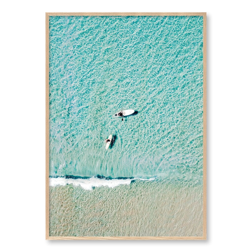 Aqua Boards Sunshine Coast Wall Art Print A0 (84.1 x 118.9cm) / Natural Oak Frame / No Border from our Australian Made Framed Wall Art, Prints & Posters collection by Profile Products (Australia) Pty Ltd