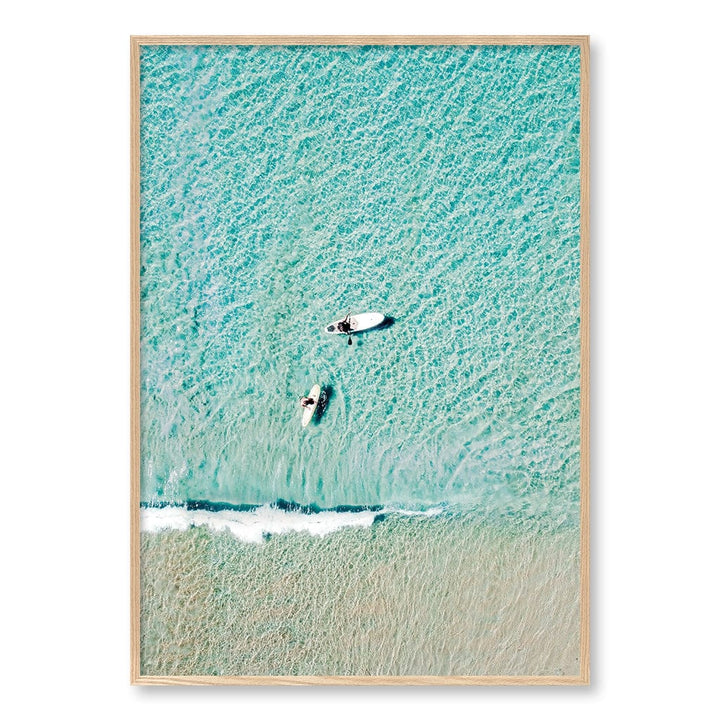 Aqua Boards Sunshine Coast Wall Art Print A0 (84.1 x 118.9cm) / Natural Oak Frame / No Border from our Australian Made Framed Wall Art, Prints & Posters collection by Profile Products (Australia) Pty Ltd